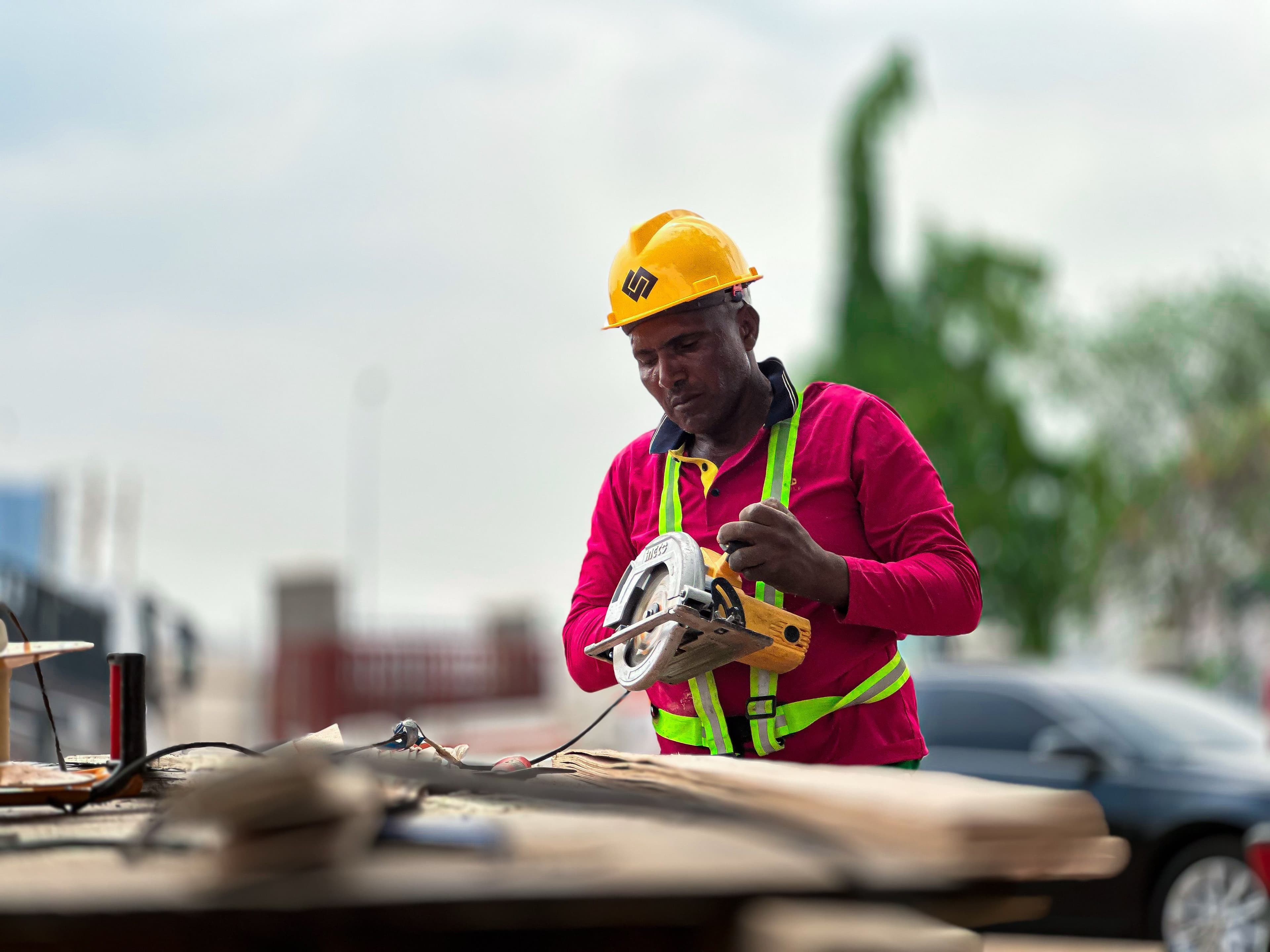 Tradesperson working on site